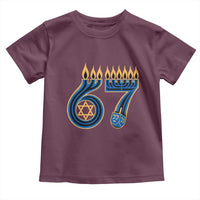 Funny 67 Hanukkah Toddler T Shirt Chanukah Menorah Dreidel Star Of David Six Seven Meme - Wonder Print Shop