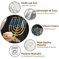 Funny 67 Hanukkah Throw Blanket Chanukah Menorah Sixth Seventh Night - Wonder Print Shop