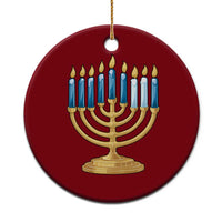 Funny 67 Hanukkah Ceramic Ornament Chanukah Menorah Sixth Seventh Night - Wonder Print Shop