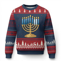 Funny 67 Hanukkah Ugly Christmas Sweater Chanukah Menorah Sixth Seventh Night - Wonder Print Shop