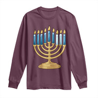 Funny 67 Hanukkah Long Sleeve Shirt Chanukah Menorah Sixth Seventh Night - Wonder Print Shop