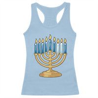 Funny 67 Hanukkah Racerback Tank Top Chanukah Menorah Sixth Seventh Night - Wonder Print Shop