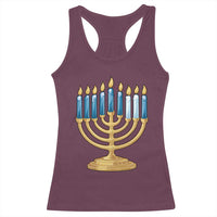 Funny 67 Hanukkah Racerback Tank Top Chanukah Menorah Sixth Seventh Night - Wonder Print Shop