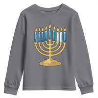 Funny 67 Hanukkah Youth Sweatshirt Chanukah Menorah Sixth Seventh Night - Wonder Print Shop