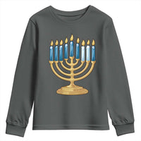 Funny 67 Hanukkah Youth Sweatshirt Chanukah Menorah Sixth Seventh Night - Wonder Print Shop