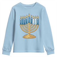 Funny 67 Hanukkah Youth Sweatshirt Chanukah Menorah Sixth Seventh Night - Wonder Print Shop