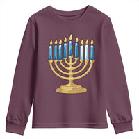 Funny 67 Hanukkah Youth Sweatshirt Chanukah Menorah Sixth Seventh Night - Wonder Print Shop