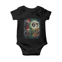Funny Christmas Three Raccoons 67 Baby Onesie Trash Panda Moon Howling Six Seven Meme - Wonder Print Shop