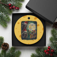 Funny Christmas Three Raccoons 67 Ceramic Ornament Trash Panda Moon Howling Six Seven Meme - Wonder Print Shop