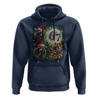 Funny Christmas Three Raccoons 67 Hoodie Trash Panda Moon Howling Six Seven Meme - Wonder Print Shop