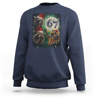 Funny Christmas Three Raccoons 67 Sweatshirt Trash Panda Moon Howling Six Seven Meme - Wonder Print Shop