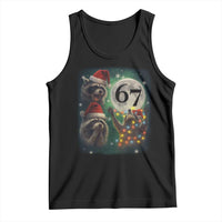 Funny Christmas Three Raccoons 67 Tank Top Trash Panda Moon Howling Six Seven Meme - Wonder Print Shop