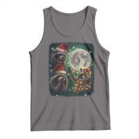 Funny Christmas Three Raccoons 67 Tank Top Trash Panda Moon Howling Six Seven Meme - Wonder Print Shop