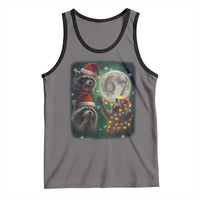 Funny Christmas Three Raccoons 67 Tank Top Trash Panda Moon Howling Six Seven Meme - Wonder Print Shop