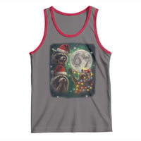 Funny Christmas Three Raccoons 67 Tank Top Trash Panda Moon Howling Six Seven Meme - Wonder Print Shop