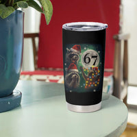 Funny Christmas Three Raccoons 67 Tumbler Cup Trash Panda Moon Howling Six Seven Meme - Wonder Print Shop