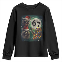 Funny Christmas Three Raccoons 67 Youth Sweatshirt Trash Panda Moon Howling Six Seven Meme - Wonder Print Shop