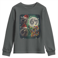 Funny Christmas Three Raccoons 67 Youth Sweatshirt Trash Panda Moon Howling Six Seven Meme - Wonder Print Shop