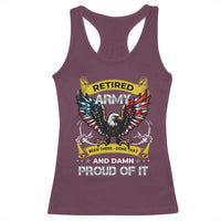 Retired Army Been There Done That And Damn Proud Of It Racerback Tank Top Veteran Bald Eagle American Flag