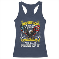 Retired Army Been There Done That And Damn Proud Of It Racerback Tank Top Veteran Bald Eagle American Flag