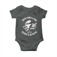 MLK Day There Comes A Time When Silence Is Betrayal Baby Onesie Martin Luther King Vintage American Flag Black History Month