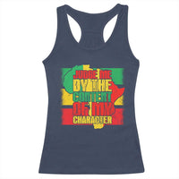 MLK Day Judge Me By The Content Of My Character Racerback Tank Top Martin Luther King Africa Map Black History Month