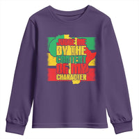 MLK Day Judge Me By The Content Of My Character Youth Sweatshirt Martin Luther King Africa Map Black History Month