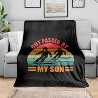 Funny Skiing Ski Dad Throw Blanket Got Passed By My Son Retro Vintage - Wonder Print Shop