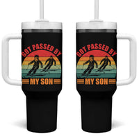 Funny Skiing Ski Dad Tumbler With Handle Got Passed By My Son Retro Vintage - Wonder Print Shop