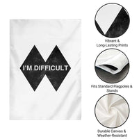 Funny I Am Difficult Double Black Diamond Ski Snowboard Garden Flag - Wonder Print Shop