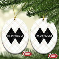 Funny I Am Difficult Double Black Diamond Ski Snowboard Ceramic Ornament - Wonder Print Shop