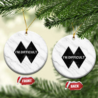 Funny I Am Difficult Double Black Diamond Ski Snowboard Ceramic Ornament - Wonder Print Shop
