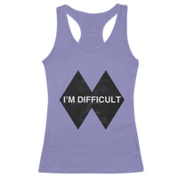 Funny I Am Difficult Double Black Diamond Ski Snowboard Racerback Tank Top - Wonder Print Shop