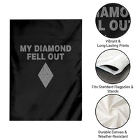 Funny Skiing Snowboarding Garden Flag My Diamond Fell Out Ski Puns Double Black Diamond - Wonder Print Shop