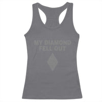 Funny Skiing Snowboarding Racerback Tank Top My Diamond Fell Out Ski Puns Double Black Diamond - Wonder Print Shop