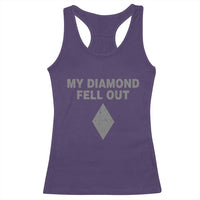 Funny Skiing Snowboarding Racerback Tank Top My Diamond Fell Out Ski Puns Double Black Diamond - Wonder Print Shop