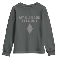 Funny Skiing Snowboarding Youth Sweatshirt My Diamond Fell Out Ski Puns Double Black Diamond - Wonder Print Shop