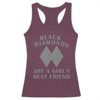 Funny Black Diamonds Are A Girls Best Friend Snow Skiing Racerback Tank Top