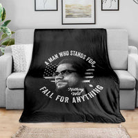 Malcolm X Throw Blanket A Man Who Stands For Nothing Will Fall For Anything American Flag - Wonder Print Shop