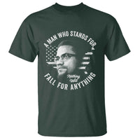 Malcolm X T Shirt A Man Who Stands For Nothing Will Fall For Anything American Flag - Wonder Print Shop