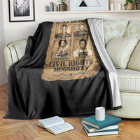 Black History Civil Rights Mugshots Throw Blanket Malcolm X MLK John Lewis Huey P Newton