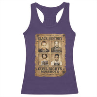 Black History Civil Rights Mugshots Racerback Tank Top Malcolm X MLK John Lewis Huey P Newton