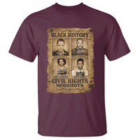 Black History Civil Rights Mugshots T Shirt Malcolm X MLK John Lewis Huey P Newton