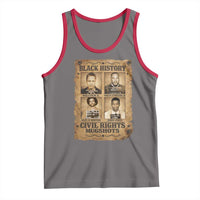 Black History Civil Rights Mugshots Tank Top Malcolm X MLK John Lewis Huey P Newton