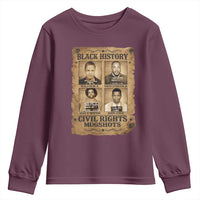 Black History Civil Rights Mugshots Youth Sweatshirt Malcolm X MLK John Lewis Huey P Newton