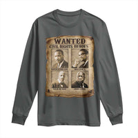 Black Leaders Long Sleeve Shirt Wanted Civil Rights Heroes MLK Malcolm X Web John Lewis