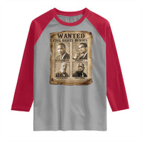 Black Leaders Raglan Shirt Wanted Civil Rights Heroes MLK Malcolm X Web John Lewis