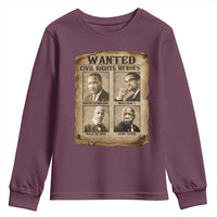 Black Leaders Youth Sweatshirt Wanted Civil Rights Heroes MLK Malcolm X Web John Lewis
