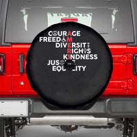 America Courage Freedom Diversity Rights Friendship Justice Spare Tire Cover