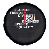 America Courage Freedom Diversity Rights Friendship Justice Spare Tire Cover